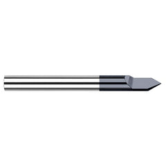Engraving Cutters - 0.1250″ (1/8″) Shank Diameter × 30° included Carbide Pointed Engraver, 1 Flute, AlTiN Coated - Exact Industrial Supply