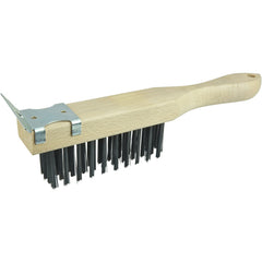 Vortec Pro Scratch Brush w/Scraper, .012 Steel Fill, 4 × 11 Rows - Benchmark Tooling