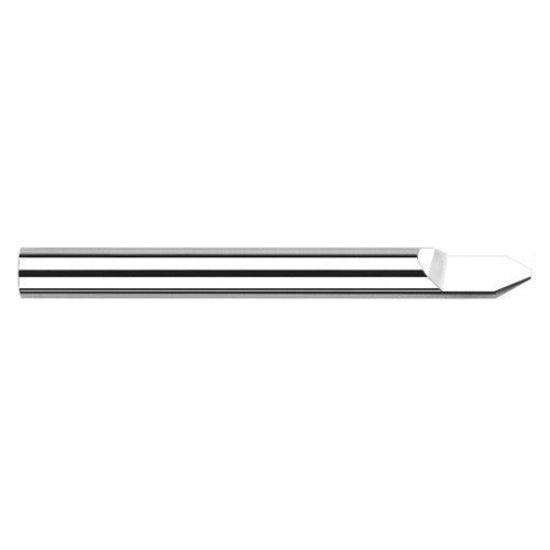 Engraving Cutters - 0.1250″ (1/8″) Shank Diameter × 0.0050″ Flat × 40° included Carbide Tipped Engraver, 1 Flute - Exact Industrial Supply