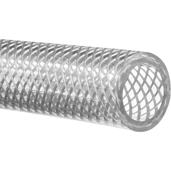 Value Collection - 1/2" ID x 5/8" OD, 25' Long, PVC Reinforced (FDA) Tube - Clear, 100 Max psi, -50 to 150°F - Benchmark Tooling