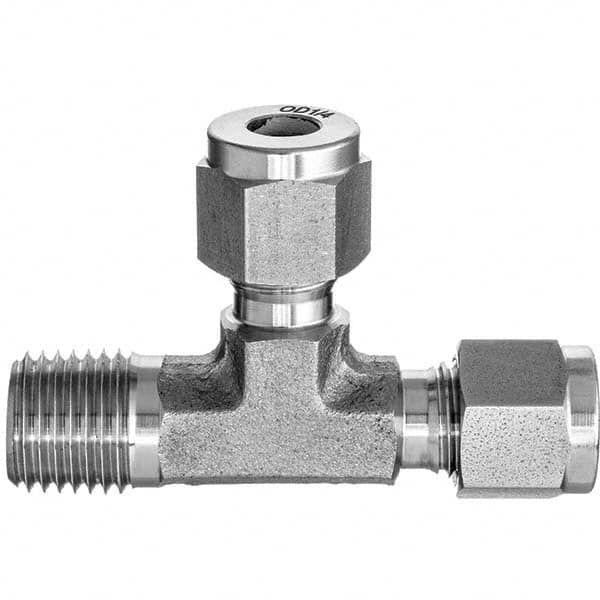 Value Collection - Metal Compression Tube Fittings Type: Male Run Tee End Connections: Comp x Comp x MNPT - Benchmark Tooling