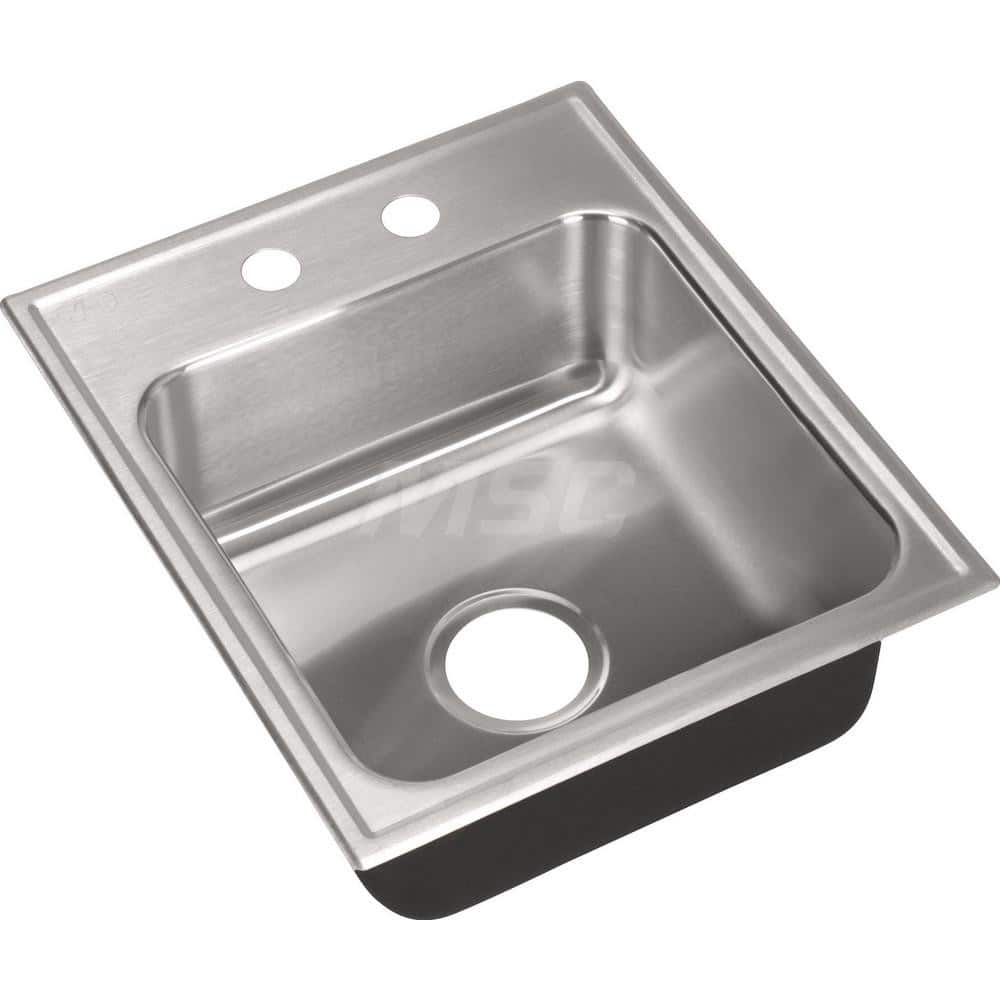 Just Manufacturing - Sinks; Type: Drop In Sink ; Outside Length: 17 (Inch); Outside Width: 20 (Inch); Outside Height: 7-1/2 (Inch); Inside Length: 18 (Inch); Inside Width: 14 (Inch) - Exact Industrial Supply