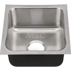 Just Manufacturing - Sinks; Type: Under Mount Sink ; Outside Length: 16 (Inch); Outside Width: 16 (Inch); Outside Height: 7-1/2 (Inch); Inside Length: 10 (Inch); Inside Width: 10 (Inch) - Exact Industrial Supply