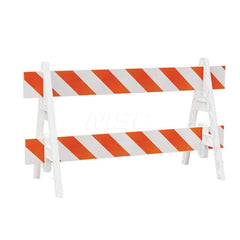 Traffic Barricades; Type: A-Frame; Barricade Height (Inch): 40; Material: Plastic; Barricade Width (Inch): 29; Reflective: Yes; Compliance: None; Color: White; Weight (Lb.): 6.0000; Top Panel Height (Inch): 8; Top Panel Width (Inch): 120; Bottom Panel Hei