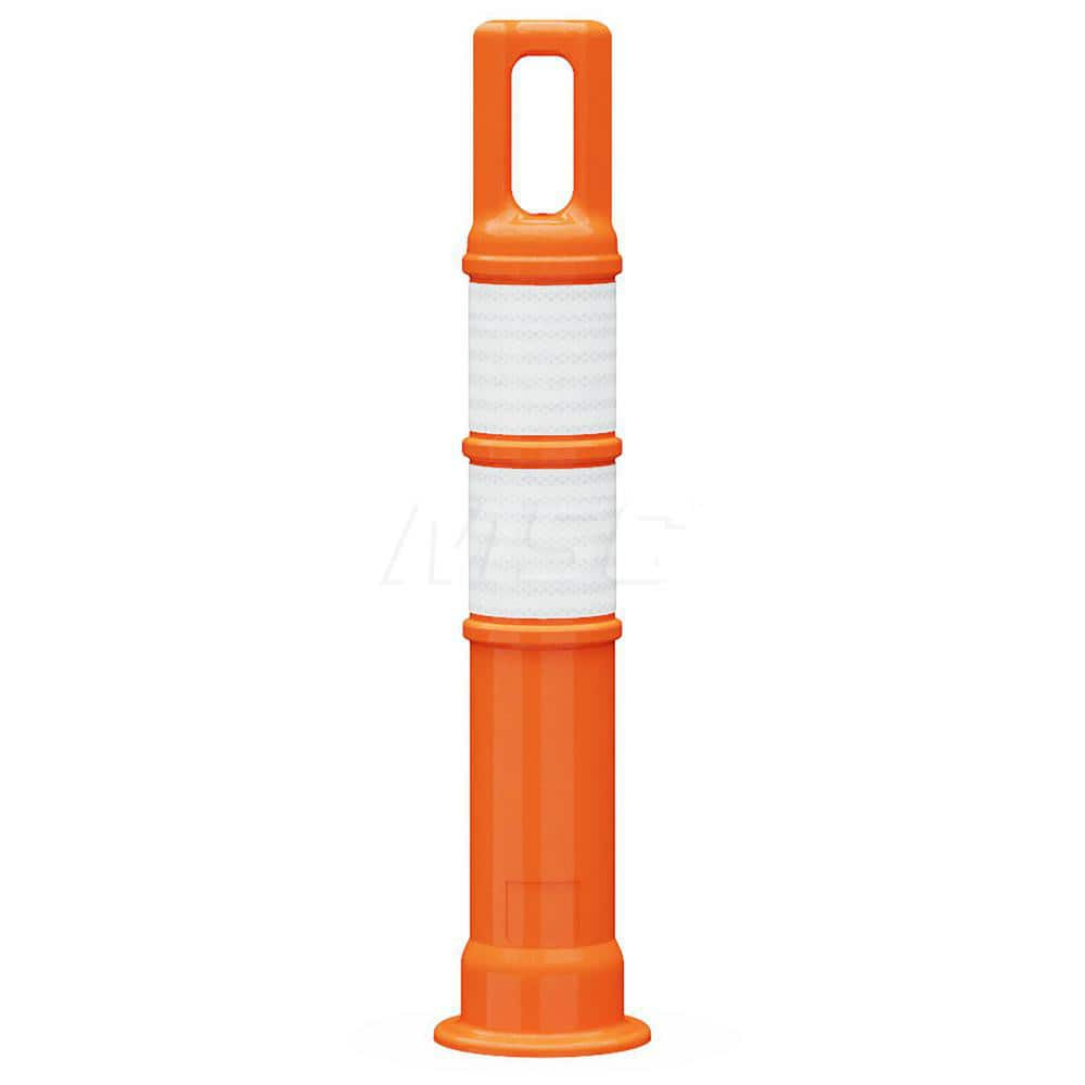 Traffic Barrels, Delineators & Posts; Type: Handle Top Delineator; Material: LDPE; Reflective: Yes; Base Needed: Yes; Height (Inch): 28; Width (Inch): 4-1/2; Additional Information: Sub Brand: Watchtower ™; Stripe Color: White; Dimensions: 28 in Without H