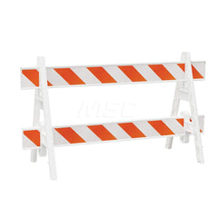 Traffic Barricades; Type: A-Frame; Barricade Height (Inch): 40; Material: Plastic; Barricade Width (Inch): 29; Reflective: Yes; Compliance: None; Color: White; Weight (Lb.): 6.0000; Top Panel Height (Inch): 8; Top Panel Width (Inch): 120; Bottom Panel Hei