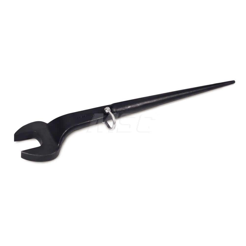 Tethered & Spud Handle Open End Wrench: Open End Head, 5/16″ 14-3/16″ OAL, Steel, Black Matte & Black Oxide Finish