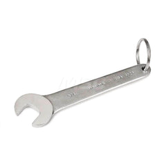 Tethered, Service & Open End Wrench: Open End Head, 3/16″ 7″ OAL, Steel, Chrome-Plated