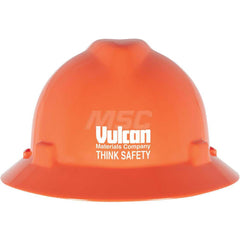 Hard Hat: Electrical Protection, Heat Protection & High Visibility, Full Brim, Class E & G, 4-Point Suspension Orange, Polyethylene