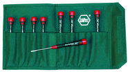 8 Piece - Precision Slotted Screwdriver Set - #26093 - Includes: .8 - 4.0mm PicoFinish - Canvas Pouch - Benchmark Tooling