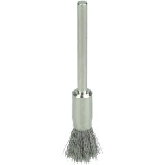 3/16″ Miniature Wire End Brush, .003″ Stainless Steel Fill, 1/8″ Stem - Benchmark Tooling