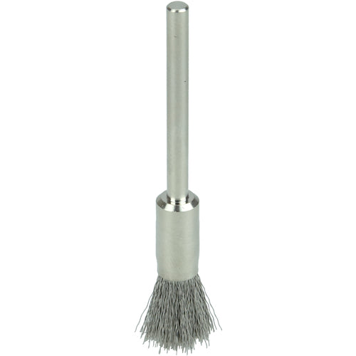 5/16″ Miniature Wire End Brush, .005″ Stainless Steel Fill, 1/8″ Stem - Benchmark Tooling