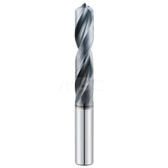 Screw Machine Length Drill Bit: 0.257″ Dia, 135 °, Solid Carbide Ti-NAMITE-A Finish, Right Hand Cut, Spiral Flute, Straight-Cylindrical Shank, Series 143M