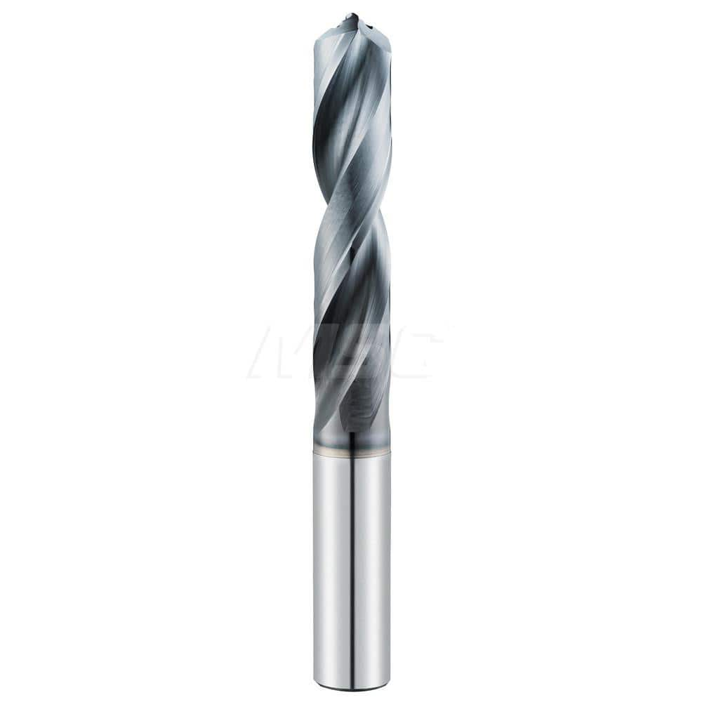 Screw Machine Length Drill Bit: 0.3504″ Dia, 135 °, Solid Carbide Ti-NAMITE-A Finish, Right Hand Cut, Spiral Flute, Straight-Cylindrical Shank, Series 143M