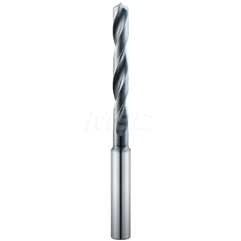 Jobber Length Drill Bit: 0.2657″ Dia, 135 °, Solid Carbide Ti-NAMITE-A Finish, 3.5827″ OAL, Right Hand Cut, Spiral Flute, Straight-Cylindrical Shank, Series 143M