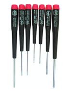 7 Piece - Precision Slotted & Phillips Screwdriver Set - #26190 - Includes: Phillips #00 - 1 Slotted 1.5 - 3mm - Benchmark Tooling