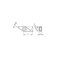 Turning Insert:  VPGT1003FL WPU7610,  Solid Carbide AlTiN Finish,  Left Hand,  1/4″ Inscribed Circle,  35.0 &deg N/A Diamond,  Series  VPGT