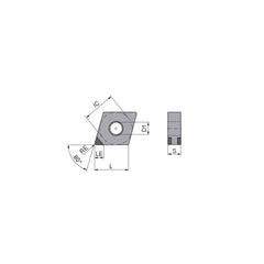 Turning Insert:  CNGA432EN_K3 CTBH40C,  Polycrystalline Cubic Boron Nitride TiN Finish,  Neutral,  1/2″ Inscribed Circle,  0.0315″ Corner Radius,  80.0 &deg N/A Diamond,  Series  CNGA