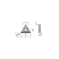 Turning Insert:  TCGT32.51FN_A5 CTDPS30,  Polycrystalline Diamond Uncoated Finish,  Neutral,  0.0157″ Corner Radius,  60.0 &deg N/A Triangle,  Series  TCGT