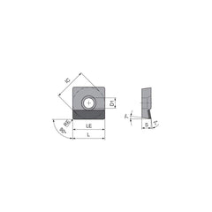 Turning Insert:  SCGT32.53FN_A4 CTDPS30,  Polycrystalline Diamond Uncoated Finish,  Neutral,  0.0472″ Corner Radius,  90.0 &deg N/A Square,  Series  SCGT