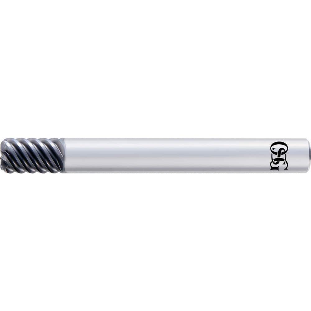 Corner Radius End Mill: 0.6299″ Dia, 3″ Radius, 6 Flutes, Solid Carbide Helix, DUROREY Coated, Centercutting, Series 4770