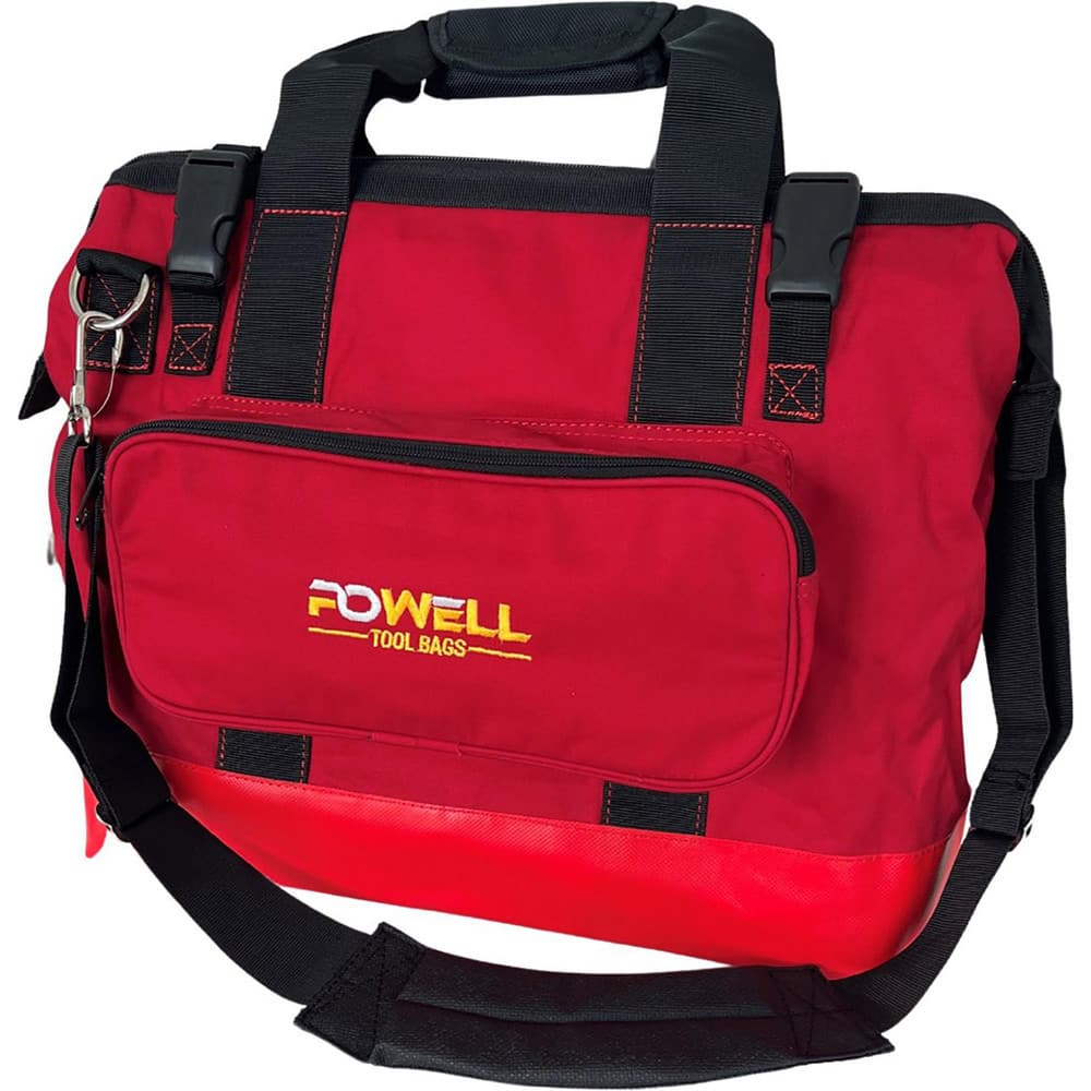 Tool Bags & Tool Totes; Closure Type: Zipper; Material: Canvas; Overall Width: 18; Overall Depth: 7 in; Overall Height: 17 in; Color: Red; Insulated: No; Features: Wide Mouth; Water Resistant Base; Number Of Pockets: 4.000