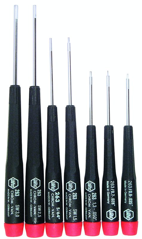 7 Piece - .71mm - 3mm - Precision Hex Screwdriver Metric Set - Benchmark Tooling