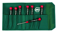 7 Piece - 1/16 - 5/32" - Pico Finish Precision Ball End Hex Inch Screwdriver Set in Canvas Pouch - Benchmark Tooling