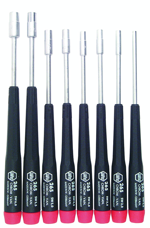 8 Piece - 2.5mm - 6.0mm - Precision Metric Nut Driver Set - Benchmark Tooling