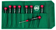 8 Piece - T5; T6; T7; T8 x 40mm; T9; T10 x 50mm; T15; T20 x 60mm - PicoFinish Precision Torx Screwdriver Set in Canvas Pouch - Benchmark Tooling