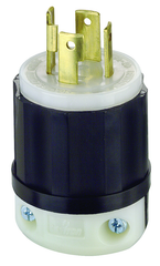 30 Amp; 125/250 Volt; NEMA L14-30P; 3P; 4W; Locking Plug; Industrial Grade; Grounding - Black-White - Benchmark Tooling