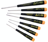 7 Piece - Precision ESD Safe Screwdriver Set - #27390 - Includes: Slotted 1.5 - 3.5 Phillips #00; 0; 1 - Benchmark Tooling