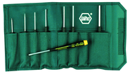 8 Piece - .050; 1/16; 5/64; 3/32; 7/64; 1/8; 9/64; 5/32" - Precision ESD Safe Hex Inch Screwdriver Set in Canvas Pouch - Benchmark Tooling