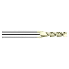 ‎1/4″ Dia. × 1/4″ Shank × 3/4″ DOC × 2-1/2″ OAL, Carbide ZrN, 2 Flute, Ballnose End Mill