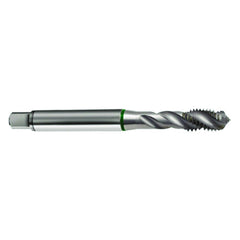 ‎M3 × 0.5 3FL 6H Cobalt Spiral Flute Full Bott Green Ring Tap-Bright FORM-E-40 Degree Helix - Benchmark Tooling