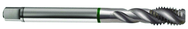 M10x1.0 6H 3-Flute Cobalt Green Ring Full Bottom 40 degree Spiral Flute Tap-Bright - Benchmark Tooling