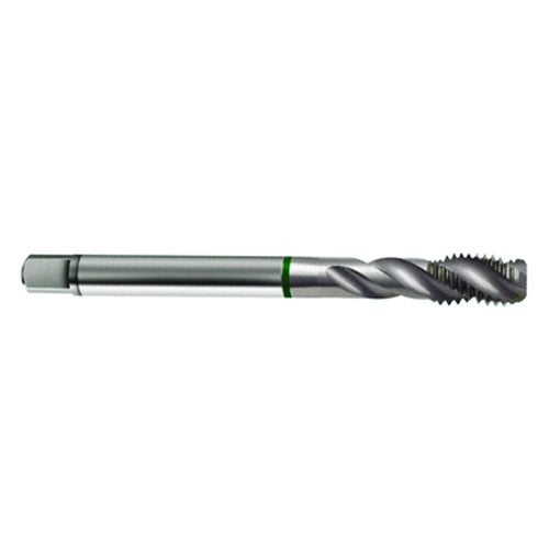 ‎M6 × 1.0 3FL 6H Cobalt Spiral Flute Full Bott Green Ring Tap-Bright FORM-E-40 Degree Helix - Benchmark Tooling