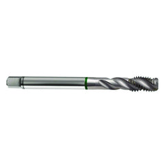 ‎M8 × 1.25 3FL 6H Cobalt Spiral Flute Full Bott Green Ring Tap-Bright FORM-E-40 Degree Helix - Benchmark Tooling