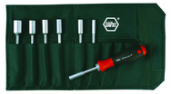 8 Piece - Drive-Loc VI Interchangeable Set Nut Wiha Driver Inch - #28196 - Includes: 3/16; 1/4; 5/16; 11/32; 3/8; 7/16 and 1/2" - Canvas Pouch - Benchmark Tooling