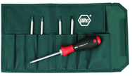 6 Piece - Drive-Loc VI Interchangeable Set - #28197 - Includes: Security Torx® T6s x T8s; T7s x T9s; T10s x T15s; T20s x T25s; T30s x T40s - Canvas Pouch - Benchmark Tooling