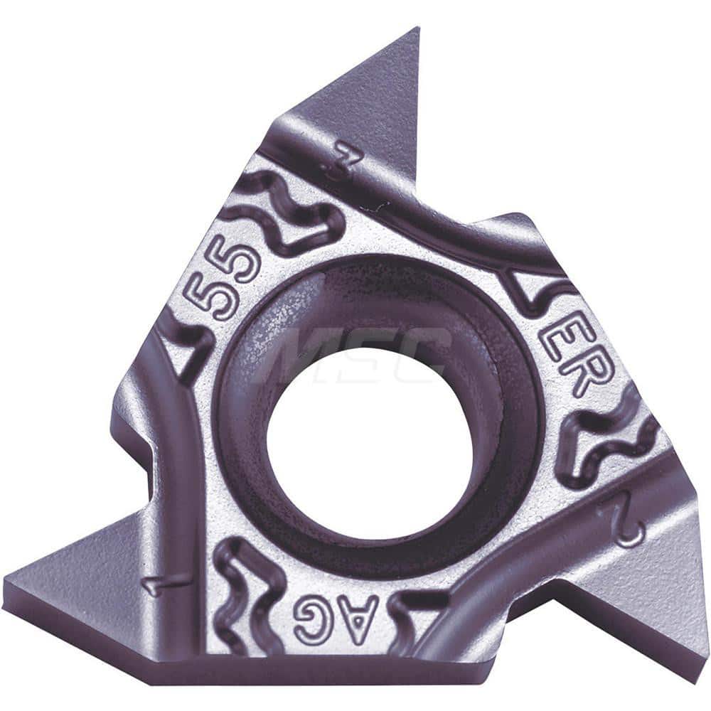 Laydown Threading Inserts; Insert Style: 16ER; Insert Size Code: 16; Insert Material: Solid Carbide; Manufacturer Grade: PR1115; Thread Type: External; Thread Standard: Parallel Pipe; Tapered Pipe; Whitworth; Insert Hand: Right Hand; Included Angle: 55; C