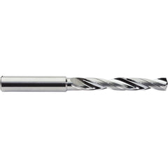 Jobber Length Drill Bit: 0.4094″ Dia, 142 °, Solid Carbide Bright/Uncoated, 4.6457″ OAL, Right Hand Cut, Helical Flute, Straight-Cylindrical Shank