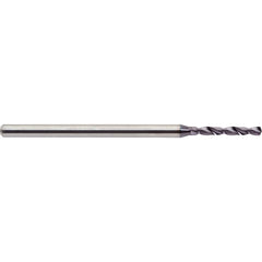 Micro Drill Bit: 0.0492″ Dia, 140 °, Solid Carbide ALtima Finish, RH Cut, Helical Flute, Straight-Cylindrical Shank