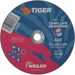 Weiler - 4 x 1/4, 3/8" Hole Aluminum Oxide Cutoff Wheel - Benchmark Tooling