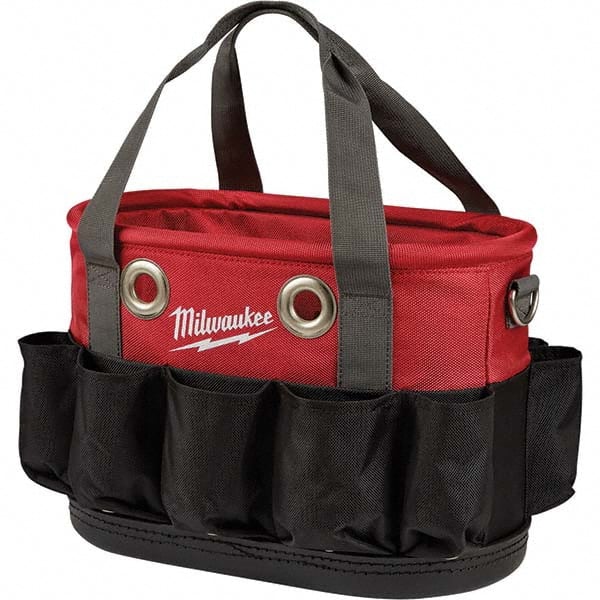 Milwaukee Tool - 24 Pocket, Ballistic Nylon, Black/Red Tool Bag - Benchmark Tooling