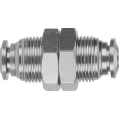 Aignep USA - Metal Push-To-Connect Tube Fittings; Type: Bulkhead Union ; Tube Outside Diameter (mm): 6 ; Maximum Working Pressure: 290.000 ; Connection Style: Push to Connect ; Connection Type: Push to Connect ; Material: 316L Stainless Steel - Exact Industrial Supply