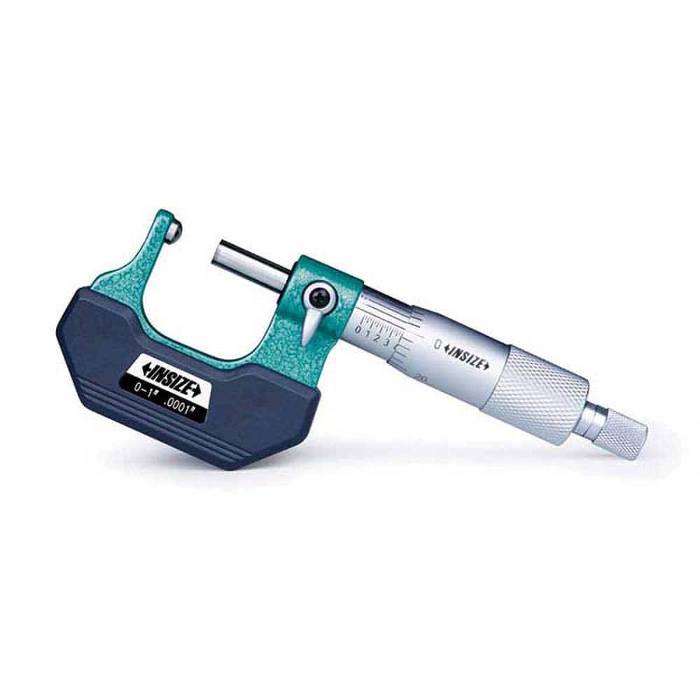 Insize USA LLC - Tube Micrometers; Operation Type: Mechanical ; Minimum Measurement (Decimal Inch): 0.0000 ; Maximum Measurement (Decimal Inch): 1.0000 ; Digital Counter: No ; Calibrated: Yes ; Traceability Certification Included: No - Exact Industrial Supply