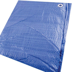 Erickson Manufacturing - Tarps & Dust Covers; Material: Polyethylene ; Width (Feet): 10.00 ; Grommet: Yes ; Color: Blue ; Length: 12 - Exact Industrial Supply