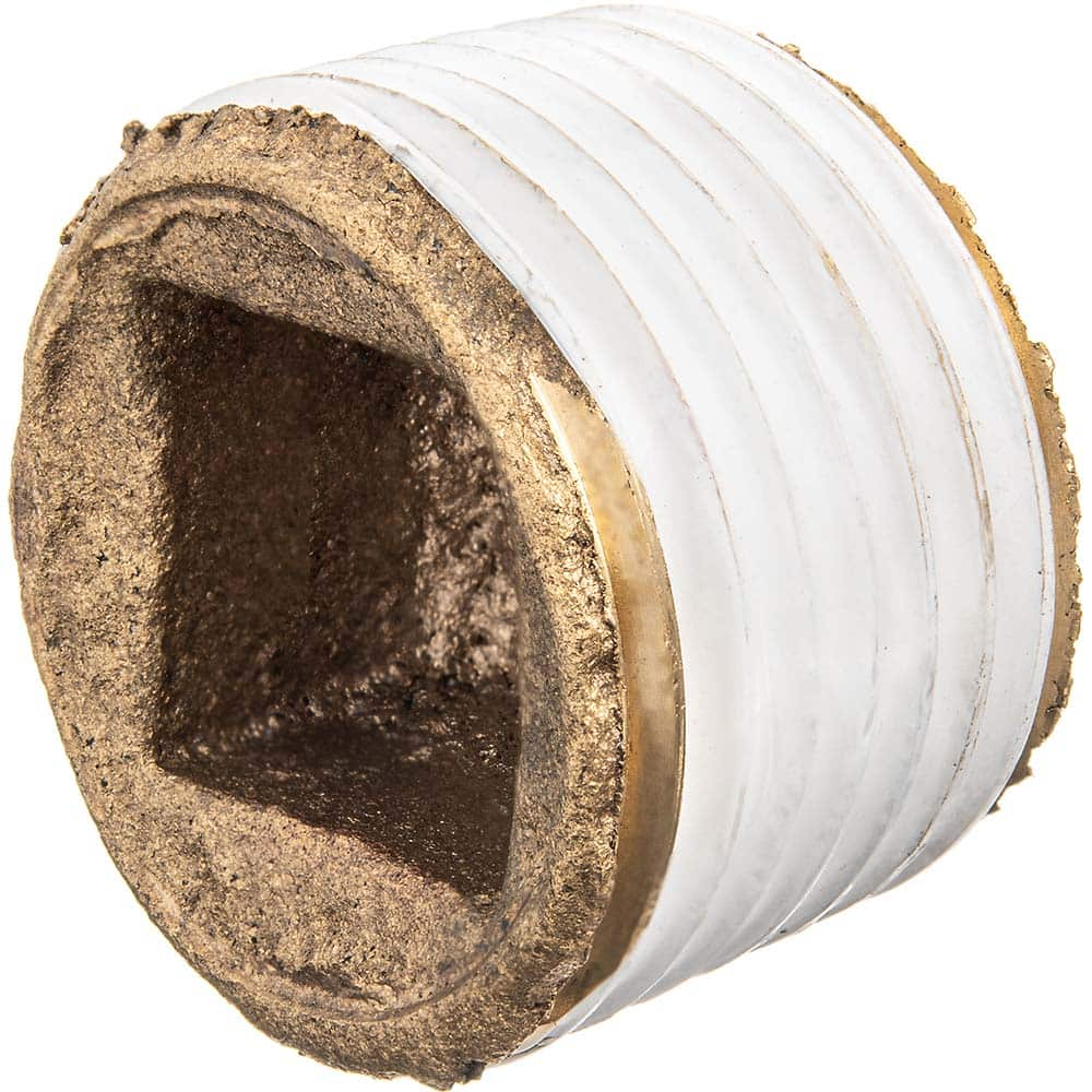 USA Sealing - Brass & Chrome Pipe Fittings; Type: Square Socket Plug ; Fitting Size: 3 ; End Connections: MNPT w/Thread Sealant ; Material: Brass ; Pressure Rating (psi): 125 ; Finish/Coating: Uncoated - Exact Industrial Supply