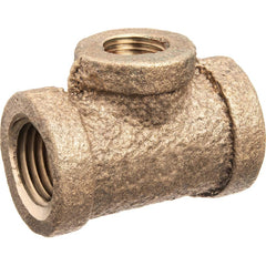 USA Sealing - Brass & Chrome Pipe Fittings; Type: Reducing Branch Tee ; Fitting Size: 3/4 x 3/4 x 3/8 ; End Connections: FNPT x FNPT x FNPT ; Material: Brass ; Pressure Rating (psi): 125 ; Finish/Coating: Uncoated - Exact Industrial Supply